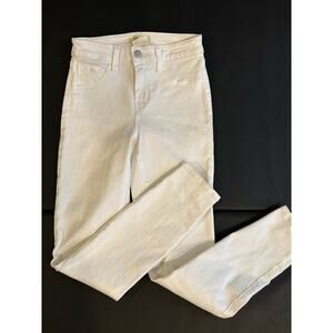 L'Agence Designer Luxury White Pant Size 23 Waist Slim Cropped Ankle